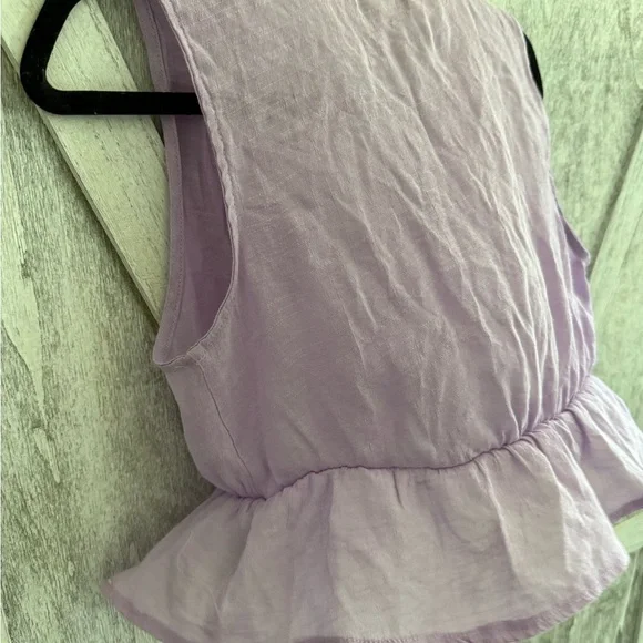 Lavender Ruffle Sleeveless Crop Top - Picture 11 of 13